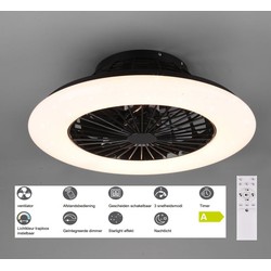 Reality Light – ventilator plafond Luigi LED met afstandsbediening – plafond ventilator lamp – Zwart / Wit