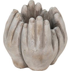 Clayre & Eef Bloempot Beige Steen Handen