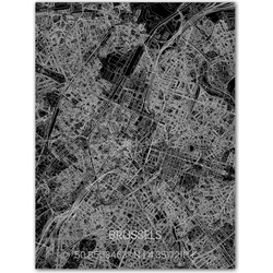 Aluminium Citymap Brussel 80x60 cm 