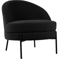 Leitmotiv - Fauteuil Noble Teddy Curl - Zwart