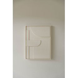 Indore Home – 3D Schilderij – Design B3 – Abstracte vormen – 3D wandpaneel - Crème