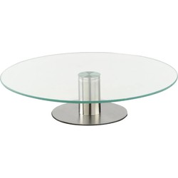 Serveerschaal/taartplateau met roterend glas D30 x 7 cm - Etageres