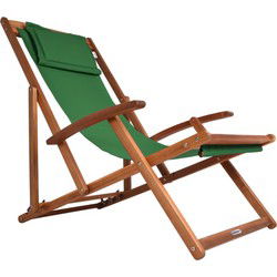 Ligstoel Groen Acaciahout 94x60x94cm