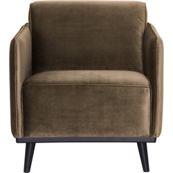 BePureHome Statement Fauteuil - Velvet - Taupe - 77x72x93