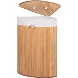 Bathroom Solutions Wasmand - bamboe hout - met deksel - 35 x 35 x 60 cm - 70 liter - Wasmanden