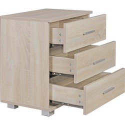 Pippa Design tijdloos nachtkastje met 3 lades - houtkleur