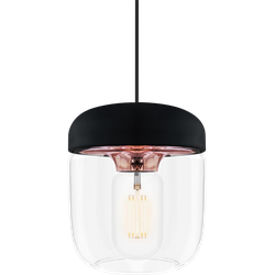 Acorn hanglamp zwart met copper - met koordset zwart - Ø 14 cm