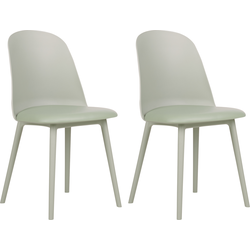 FOMBY - Set van 2 stoelen - Lichtgroen - Synthetisch materiaal