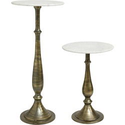 PTMD Sonnel Champagne Marble Iron Side Table SV2