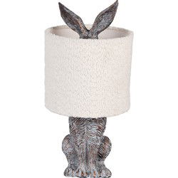 Clayre & Eef Tafellamp Konijn Ø 20x43 cm Bruin Beige Kunststof