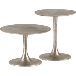 Treviso bijzettafel, set van 2, Silver Antique, large