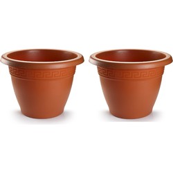 3x stuks bloempot terra cotta rond diameter 50 cm - Plantenpotten