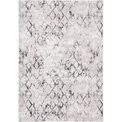 Safavieh Modern Trellis Distressed Indoor Woven Area Rug, Amelia Collection, ALA783, in Grey & Light Grey, 91 X 152 cm