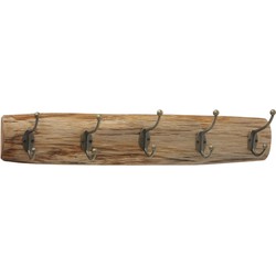Deco by Boltze Kapstok - hout met staal - antiek look - 55 x 10 cm - Kapstokken