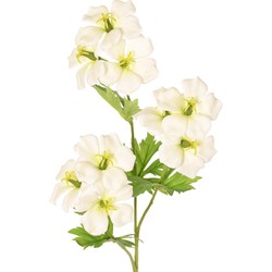 Geranium ooievaarsbek wit/geel kunstbloem zijde nepbloem