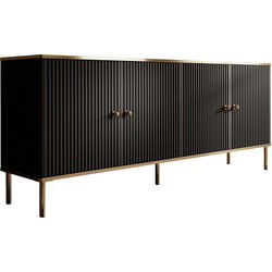 Meubella - Dressoir Vanty - Zwart - 182 cm