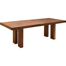 D - Livingfurn - Eetkamertafel Fiona - Standaard Poten - Teakhout - 300cm - Bruin