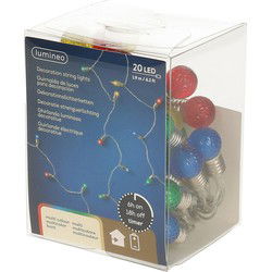 Lumineo Feestverlichting- gekleurde bolletjes - 190 cm - 20 lampjes - Lichtsnoeren