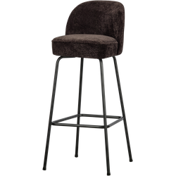 WOOOD Barstoel 80 cm 3D Vogue - Chenille - Donker Bruin -89x50x55