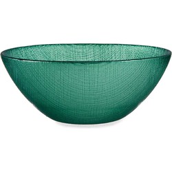 Kommetjes/serveer schaaltjes - Murano - glas - D15 x H6 cm - groen - Stapelbaar - Kommetjes