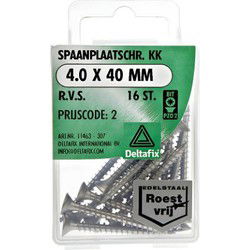 Spaanpl.schr. rvs 4.0x40mm 16st