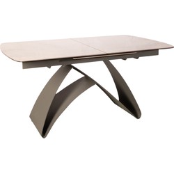 PTMD Shiva Grey ceramic diningtable extendable grey leg