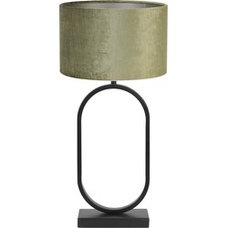 Tafellamp Jamiri/Gemstone - Zwart/Olive - Ø30x67cm