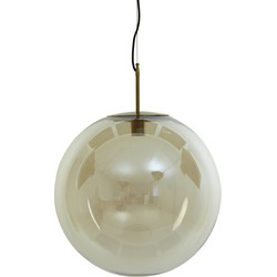Light&living A - Hanglamp Ø48 cm MEDINA antiek brons+glas amber