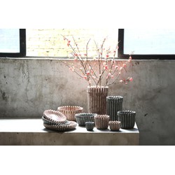 PTMD Bloempot Raffay - 18x18x30 cm - Cement - Grijs