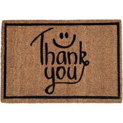 SVJ Deurmat ''Thank You'' - 60 x 40 cm - Kokos - Bruin