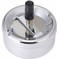 Draaiasbak - druk en draai Asbak - metaal - roterend - 9 cm - Asbakken