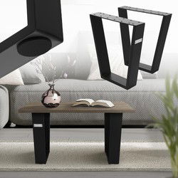 Tafelpoten Tafelonderstel set van 2 V-Design 40 x 43 cm zwart staal ML-Design
