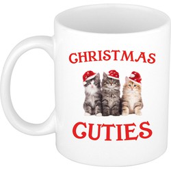 Kerstcadeau kerst mok/beker Christmas cuties met kittens / katten Kerstmis 300 ml - Bekers