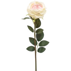 Emerald Kunstbloem roos Joelle - creme wit - 65 cm - decoratie bloemen - Kunstbloemen
