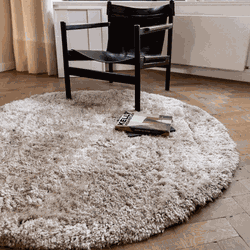 Rond Hoogpolig vloerkleed Fender wit/creme Wit,Creme - Polyester - Rond 240 Ø - (XXL)