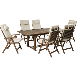 AMANTEA PREMIUM - Tuinset voor 6 - Taupe - Acaciahout