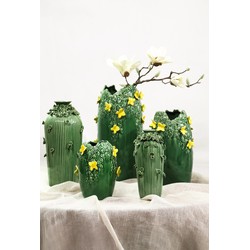 PTMD Vaas Saubaan - 13x13x25 cm - Keramiek - Groen