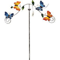 Windspinner Vlinder op een stok á 130cm metaal Multi Color, Ø 66 cm