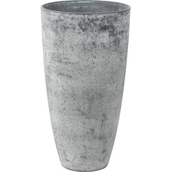 Bloempot/plantenpot vaas van gerecycled kunststof betongrijs D29 en H50 cm - Plantenpotten