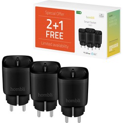 EU Smart Socket Promo Pack 2-plus-1 Black Stekker