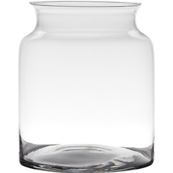 Hakbijl Glass stijlvolle bloemenvaas - glas - transparant - 27 x 22 cm - Vazen