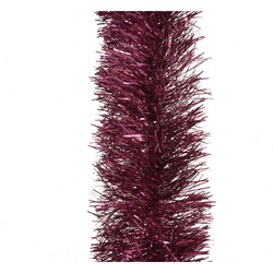 1x stuks kerstboom slingers/lametta guirlandes framboos roze (magnolia) 270 x 10 cm - Kerstslingers