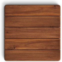 Kave Home - Vierkant tafelblad Saura van acaciahout met een walnoot afwerking, 70 x 70 cm, FSC 100%