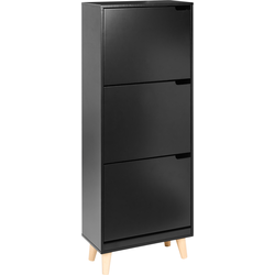 NEIKA  - Schoenenkast - Zwart  - MDF