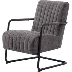 Fauteuil Stof/Metaal Donkergrijs - Incl. Armleuning - Trout