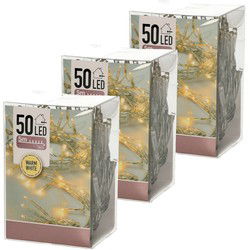 Kerstverlichting - 8x - op batterij - warm - wit - 50 lampjes - 5 meter - Lichtsnoeren