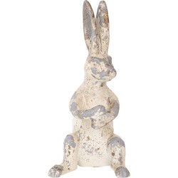 Clayre & Eef Decoratie Beeld Konijn Beige Kunststof