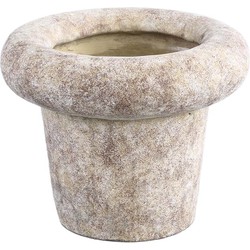 PTMD Relandi Ronde Bloempot - H20 x Ø25 cm - Cement - Grijs