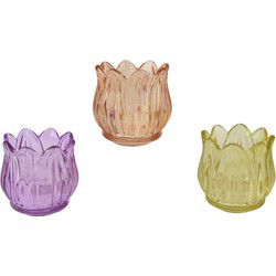 Theelichthouder glas d6,5h7,3 cm a3