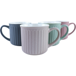 OTIX Koffiekopjes - met Oor - Set van 4 - Koffietassen - 250ml - Theemok - Aardewerk - MOSS